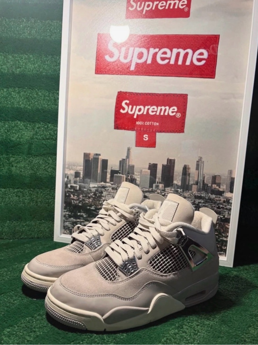 Jordan Men's High-Top Sneakers in Light Gray and Off-White